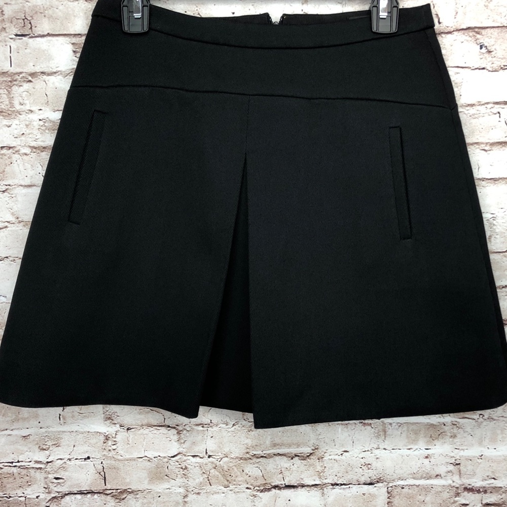 J Crew Black Structured Mini Skirt Sz 4